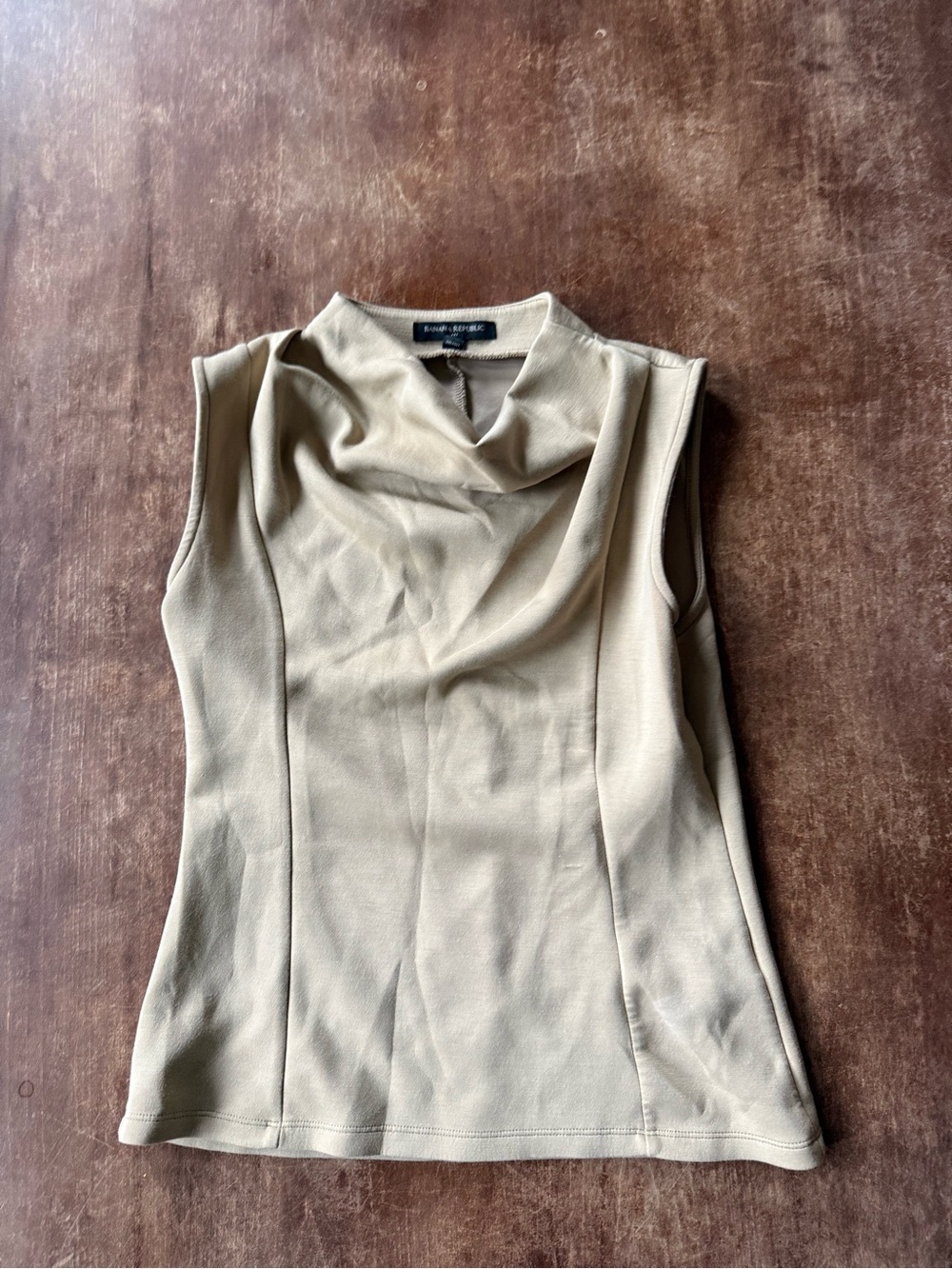 Banana Republic Beige Crewneck Top with Black Label